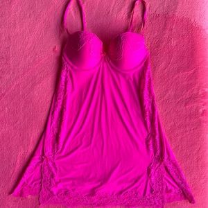 Victorias Secret Fuchsia Pink Slinky Slip Sz 34C